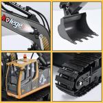 kolegend Remote Control Excavator Toy 16 Inch, 9 Channel RC Construction Vehicles Hydraulic Haulers Digger Toys Gift for 6 7 8 9 10 Years Old Kids Boys