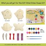 HOME COMPOSER 4 Pack DIY Bird House Wind Chime Kits for Children to Build and Paint, Wooden Arts and Crafts for Kids Girls Boys Toddlers Ages 8-12 4-6 6-8