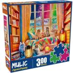 300 Piece Puzzles for Kids Adults - Winter Jigsaw Puzzles - Northern Lights and Cozy Cats