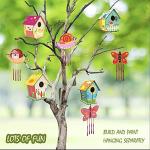 HOME COMPOSER 4 Pack DIY Bird House Wind Chime Kits for Children to Build and Paint, Wooden Arts and Crafts for Kids Girls Boys Toddlers Ages 8-12 4-6 6-8