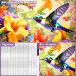 VOLUVOLU 500 Piece Puzzle for Adults, Jigsaw Puzzles,Flower Hummingbird Jigsaw Puzzles 500 Pieces Birthday Party for Family Kids and Adults Funny Puzzle