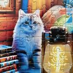 300 Piece Puzzles for Kids Adults - Winter Jigsaw Puzzles - Northern Lights and Cozy Cats