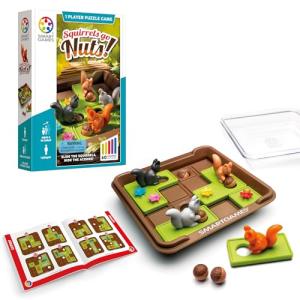 SmartGames Squirrels Go Nuts Sliding Logic Travel Puzzle Game with 60 Challenges for Kids Ages 6+