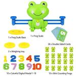 Aitbay Cool Math Game, Preschoolers Frog Balance Counting Toys for Boys & Girls Educational Number Toy Fun Children's Gift STEM Learning Age 3+ (63 PCS)