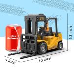 VWAHNANA RC Forklift Truck, 2 in 1 Transform Lift Fork & Hook, Kids Forklift Toy, 11 Channel Remote Control Forklift for Adults, 2 Battery, Spray, Light, RC Construction Vehicles Toy Gift for Kids 6+