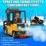 VWAHNANA RC Forklift Truck, 2 in 1 Transform Lift Fork & Hook, Kids Forklift Toy, 11 Channel Remote Control Forklift for Adults, 2 Battery, Spray, Light, RC Construction Vehicles Toy Gift for Kids 6+