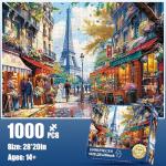 1000 Pieces Puzzle for Adults - Charming Paris Puzzle for Adults Children - Recycled Paper Jigsaw Puzzle 1000 Pieces - Fun and Challenging Family Game Great Gift Idea, Finished Size is 28 * 20 in