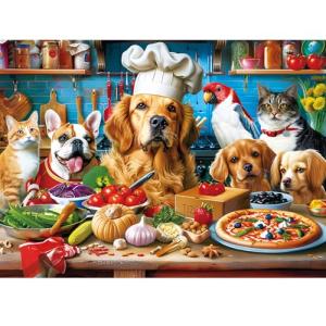 500 Piece Puzzles for Adults, Funny Puppy Animal Jigsaw Puzzles, Food Kitchen Jigsaw Puzzle, Animal Pet Lover Challenging Puzzles for Friends Family Activity Game Nights Gifts, 20.5×15 in