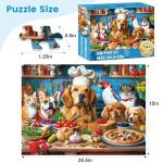 500 Piece Puzzles for Adults, Funny Puppy Animal Jigsaw Puzzles, Food Kitchen Jigsaw Puzzle, Animal Pet Lover Challenging Puzzles for Friends Family Activity Game Nights Gifts, 20.5×15 in