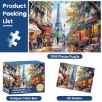 1000 Pieces Puzzle for Adults - Charming Paris Puzzle for Adults Children - Recycled Paper Jigsaw Puzzle 1000 Pieces - Fun and Challenging Family Game Great Gift Idea, Finished Size is 28 * 20 in