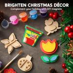 JOYIN 12 Wooden Magnet Creativity Arts & Crafts Painting Kit for Kids, Decorate Your Own Painting Gift for Halloween Crafts, Birthday Parties and Family Crafts, Party Favors for Boys Girls