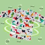 CUBACO 2 Pack Kids Painting Apron Children's Waterproof Artist Apron with Long Sleeve and 3 Pockets for Child 3-8 Years for Art Craft, Cooking, Baking, Feeding (Dinosaur Pattern)