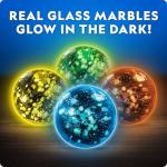 NATIONAL GEOGRAPHIC Glowing Marble Run – Construction Set with 15 Glow in The Dark Glass Marbles & Storage Bag, STEM Gifts for Boys and Girls, Building Project Toy (Amazon Exclusive)