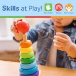 Melissa & Doug Rainbow Stacker Wooden Ring Educational Toy - Wooden Stacking Rings, Stacker Toys for Toddlers Ages 2+