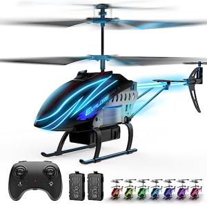 BUSSGO RC Helicopter, Remote Control Helicopter for Kids with 30Mins Flight(2 Batteries), 7+1 LED Light Modes, Altitude Hold, RC Toys for Boys Girls
