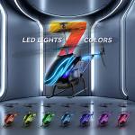 BUSSGO RC Helicopter, Remote Control Helicopter for Kids with 30Mins Flight(2 Batteries), 7+1 LED Light Modes, Altitude Hold, RC Toys for Boys Girls