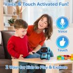 Contixo R1 Kids Robot Toy, Blue Interactive Smart Robots with Voice Control Talking Dancing Learning Touch Sensor Compact Educational Portable Toy for Boys Girls Toddlers 3-8 Years Old Birthday Gifts