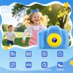 Desuccus Kids Camera Toys Christmas Birthday Gifts for Boys and Girls Kids Toys 3 4 5 6 7 8 9 Year Old HD Digital Video Camera for Toddler with 32GB SD Card (Blue)
