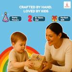 Shumee Spinning Tops for Kids 2 3 4 5+ Year Old| Set of 3 Wooden Montessori Toys| Improves Hand Eye Coordination| Great for Sensory Play| Eco-Friendly 100% Child Safe (Red/Blue/Yellow) Thanks Giving