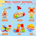 Mgtfbg Kids Tool Set - 29 PCS Wooden Toddler Tool with Box, Montessori STEM Educational Pretend Play Construction Toy for 2 3 4 5 6 Year Old Boys Girls, Best Birthday Gift