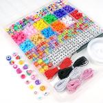 Dowsabel Bracelet Making Kit, Beads for Bracelets Making Pony, Kandi, Polymer Clay, Smile Face & Letter Beads for Jewelry Making, DIY Arts and Crafts Gifts Toys for Girls Age 6-12