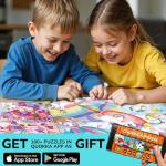 QUOKKA Puzzles for Kids Ages 4-6 - Set of 4x60 Jigsaw Puzzles for Toddlers 3-5 - Unicorn Princess Animals Toys for Children 6-8 yo - Gift Educational Game for Boys & Girls