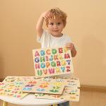 GRINNNIE Wooden Peg Puzzle for Toddlers, 6 Pack Toddler Puzzles Set for 3 4 5 Years Old (Alphabet Number Shape Animal Dinosaur Vehicle), Preschool Education Learning Puzzle Toys for Girls and Boys