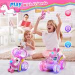 Carsky Unicorn Remote Control Car for Girls,Rechargeable 360°Stunt RC Cars Rotation 4WD Remote Cars with LED Lights,Fun Indoor Outdoor Toys for Kids,Chritmas Birthday Gift for 3 4 5 6 Year Old Girl