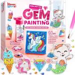 Klever Kits 16 Projects Gem Painting, Kids Diamond Gem Painting Kit with 5D Gem, Arts and Crafts for Girls Ages 6-12, Gem Craft Activities Kits (Fantasy)