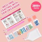 Klever Kits 16 Projects Gem Painting, Kids Diamond Gem Painting Kit with 5D Gem, Arts and Crafts for Girls Ages 6-12, Gem Craft Activities Kits (Fantasy)