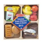 Melissa & Doug Food Groups - 21 Hand-Painted Wooden Pieces and 4 Crates