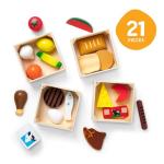 Melissa & Doug Food Groups - 21 Hand-Painted Wooden Pieces and 4 Crates