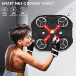 Music Boxing Machine Sport Toys for Kids,Wall Mounted Bluetooth Smart Punching Target,Training Pad Toy with Boxing Glove,Ideas Toys for Boys Girls Kids 3 4 5 6 7 8 9 10 11 12+ Years Old (Black)