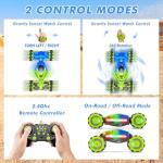 Fosgoit Gesture RC Car, 2.4GHz 4WD Gesture Sensing RC Stunt Car Toys for 6-12 Years Old Boys Girls, Hand Controlled Remote Drift Twist Offroad 360° Rotation with Lights Music for Birthday Gifts