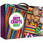 Dan&Darci Arts and Crafts Vault - Craft Supplies Kit in a Box - Christmas Gift for Kids Ages 4 5 6 7 8 9 10 11 & 12 Year Old Girls & Boys - Crafting Set Kits - Gift Ideas for Kid Art Activity Gifts