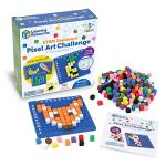 Learning Resources STEM Explorers Pixel Art Challenge - Math Puzzles, Pattern Blocks, Sensory Bin, Arts and Crafts, Math Manipulatives, Building Toys, Montessori