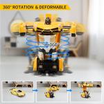 Blackma Remote Control Car - Transform, One-Button Deformation & 360°Rotating Drifting, Transform Robot RC Car with LED Light, Toy Gifts for 4 5 6 7 8 9 10 11 12 Years Old Boy (Yellow)