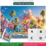 Chalzidar Romantic Beach Jigsaw Puzzles for Adults 1000 Pieces, Interlock Perfectly Letter on Back No Dust, Difficult Puzzle Home Decor Birthday Party Gift Toy, 1:1 Poster 1000 Puzzles