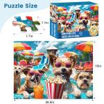 300 Piece Jigsaw Puzzle for Adults, Fun at The Amusement Park Dog Puzzles, Funny Puppy Jigsaw Puzzles, Animal Pet Lover Challenging Puzzles for Friends Family Activity Game Nights Gifts
