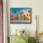 Chalzidar Romantic Beach Jigsaw Puzzles for Adults 1000 Pieces, Interlock Perfectly Letter on Back No Dust, Difficult Puzzle Home Decor Birthday Party Gift Toy, 1:1 Poster 1000 Puzzles