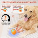 QGI Interactive Dog Toys, Random Path Electric Automatic Moving and Rolling Dogs Toy with Rope for Small Medium Large Dogs, Motion-Activated Dog Stimulation Toy for Boredom Relief (Orange)