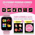 Kids Smart Watch Gift for Girls Age 5-12, 39 Games HD Touch Screen Watches with Video Camera Music Player Pedometer Flashlight 12/24 hr Educational Toys Birthday Gifts for Girls Ages 7 8 9 10