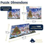 White Mountain 1000 Piece Jigsaw Puzzle Winter Christmas Holiday Puzzles for Adults and Kids 24"x30" Large Pieces - Village Christmas Tree