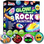 Rock Painting Kit- Glow in The Dark Rock Kit, Arts and Crafts for Kids Ages 6-12, Art Supplies Toy , Kids Craft Paint Kits, Arts & Crafts for Boys Girls Birthday Party Gift Toy