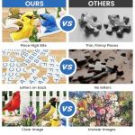 500 Pieces Puzzle for Adults,Birds Bath Flower Fence Puzzle,Recycled Cardboard Animals Jigsaw Puzzle 500 Pieces,Challenging Game Home Decor Birthday Party Gift Toy for Adults Kids Seniors 20.5 * 15 in