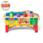 Melissa & Doug Deluxe Pounding Bench Wooden Preschool Learning Toy with Mallet