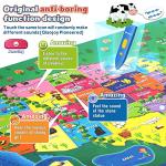 Qiaojoy V2 Interactive Kids Map Bilingual United States Map for Kids Learning, Educational Talking USA Map Poster Geography Games Personalized Kid Toys for Boys & Girls Ages 3-12.