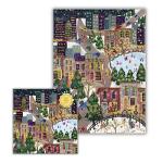 Galison Sparkling City – 1000 Piece Foil Puzzle with Illustrations of Colorful Merriments in The City with Gold Foil Accents