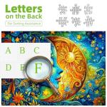 Moon Puzzles for Adults 1000 Pieces Blue Girl Face Art Flowers Puzzle for Adults Jigsaw Puzzles 1000 Pieces with Letters on Back Hard Impossible Difficult challenging Family Puzzle (27.5"x19.6")