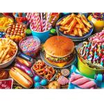 500 Piece Puzzle for Adults, Hamburger Jigsaw Puzzles, Youths Favorite Foods Puzzles 500 Pieces, Birthday and Barious Holiday Party for Family Kids and Adult, Funny Puzzle for Adults, 20.5x15 in